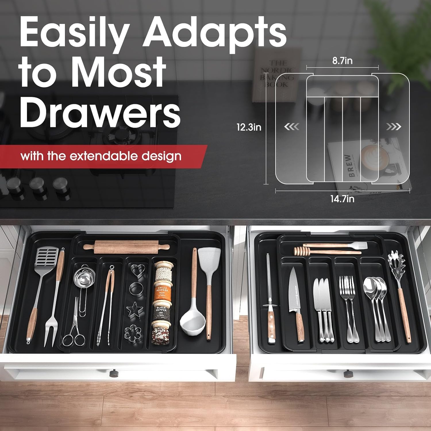 Silverware Organizer, Expandable Kitchen Drawer Organizer, Adjustable Utensil Organizer, Cutlery Drawer Organizer, Multipurpose Kitchen Organizer Silverware Organizer, Expandable Kitchen Drawer Organizer, Adjustable Utensil Organizer, Cutlery Drawer Organizer, Multipurpose Kitchen Organizer